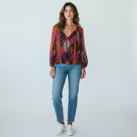 Diane Von Furstenberg Tops - Diane Von Furstenberg Hathaway Multicolor Blouse size Small